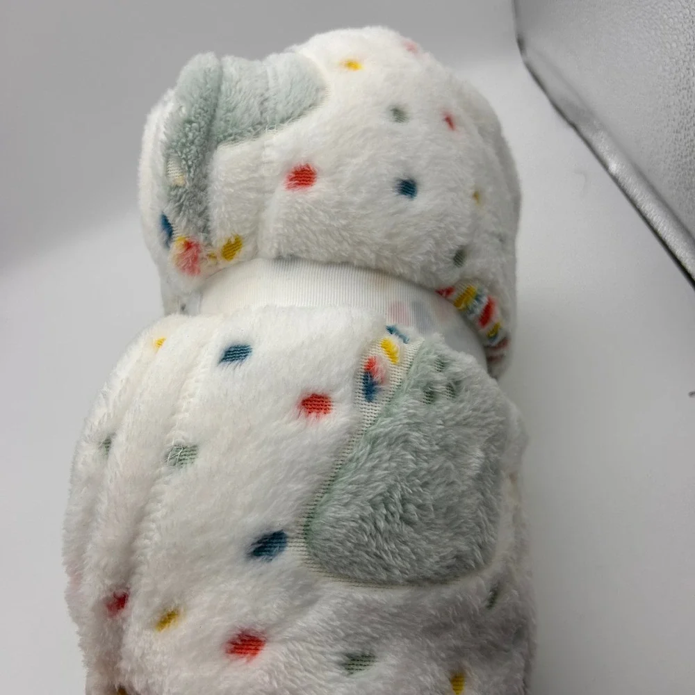 Glow in the Dark unicorn Plush Throw Blanket White Polka Dot Soft Fleece Kids